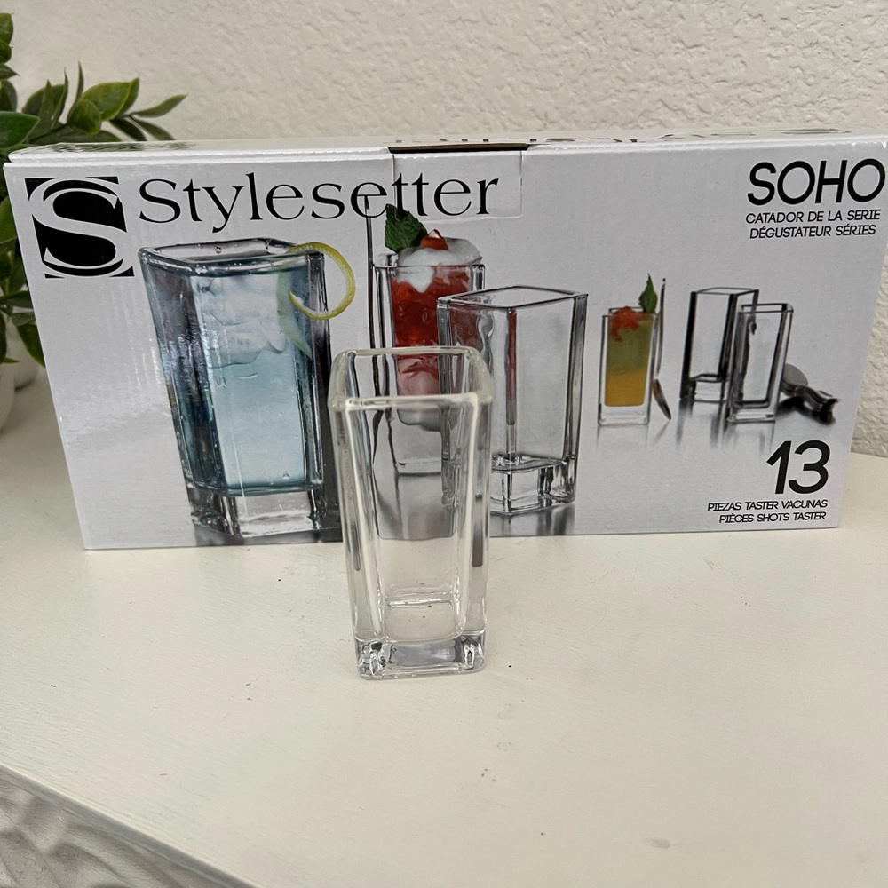 Soho Glass Tasting Shot Set with Spoons - Clear
